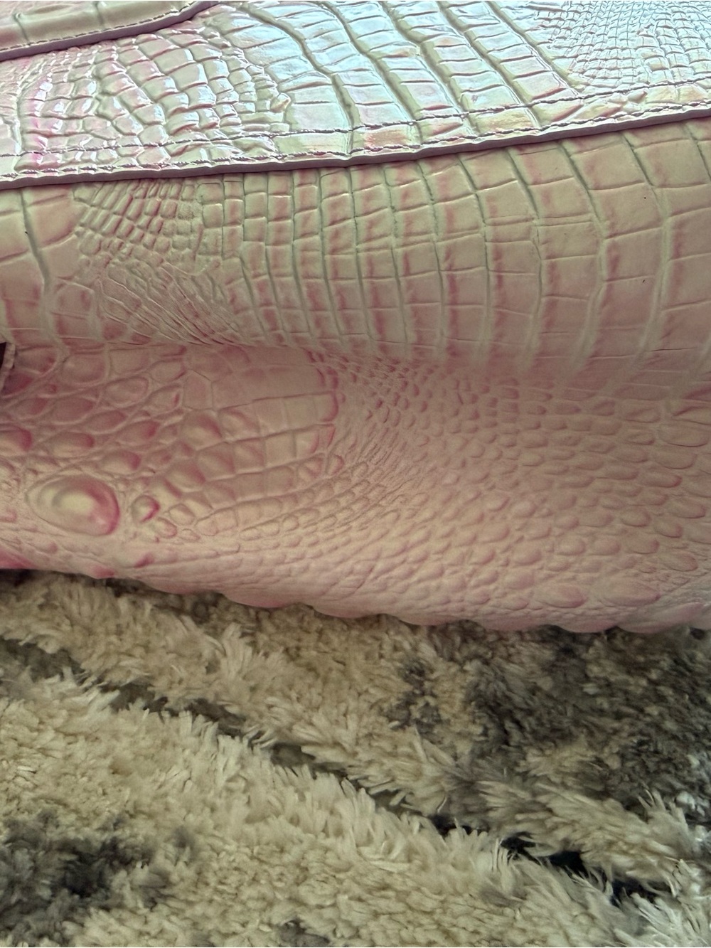 Brahmin Pink Croc-Embossed Satchel with Matching Wallet - Picture 5 of 16